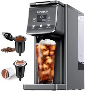 SHARDOR Hot & Iced K Cup Coffee Maker With Bold Setting, Single Serve Coffee Maker for K Cup and Grounds, 52oz Removable Water Tank, 6 to14oz Brew Sizes, Pod Coffee Machine with Reusable Filter, Gray