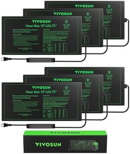 VIVOSUN 6-Pack 10" x 20.75" Durable Waterproof Seedling Heat Mat, UL & MET-Certified Warm Hydroponic Heating Pad for Germination, Indoor Gardening, Greenhouse