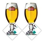 Roxley | Stella Artois Nucleated Gold Rimmed Pint Glasses X2 |m| Lager Beer Glass 56Cl Size Glass Man Cave | Made in UK