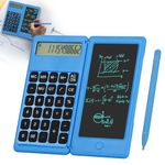 Calculators with 6 inch Writing Pad 12 Digit Foldable Desk Calculator with Large Display Battery Professional Portable Ultra-thin Desk Calculator Notepad for Students, Teacher, Engineer