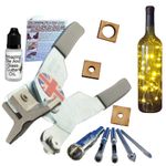 Glass Cutting Tool Kit Glass Cutter with Glass Drilling Bits for Holes in Wine Bottles and Glass Blocks for Crafts Glass Hole Saw Bit Guide Templates make Drilling Holes in Bottle for Lamp Making Easy