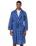 Nautica mens Long-sleeve Lightweight Cotton Woven-robe, Blue, Large-X-Large