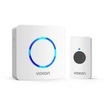 Wireless Doorbell, Plug in Doorbell, VOXON Waterproof Doorbell, 400M (1,312ft) Wireless Range, IP65 Cordless Door Bell, LED Flash, 60 Melodies, 5 Level Volume,36-Month Warranty [Energy Class A+++]