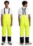 KYBKDYY Waterproof Bib Pants for Men Women Lightweight Rain Gear Safety Overalls Outdoor Fishing Trousers(Fluorescent,S) Yellow