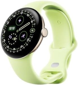 Google Pixel Watch 4 (41 mm) – Android-Smartwatch mit gewölbtem Display und Fitness-Tracking und Unterstützung von Gemini – Aluminiumgehäuse in Champagne Gold – Sportarmband in Lemongrass – WLAN