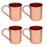 Zap Impex Pure Copper Moscow Mule Mug, Non-Coated, Pure Copper, Ideal for all Chilled Drink Dazzling to maintain and Bar or Home Large Gift Set of 4