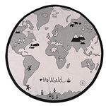 Baby Crawling Blanket, Baby Round Carpet Playing Mat World Map Floor Kid Crawling Pad Rug Crawling Blanket, 135cm