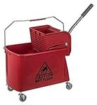 Professional Kentucky Mop Bucket and Wringer Yellow Red Blue 20 28 & 35 Litre (Red, 20 Litre)