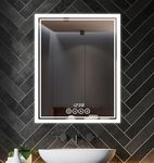 Msrorriw Wall-Mounted Bathroom Mirror with LED-Lights - 24 x 32 Inch Frame Vanity Mirrors with Dimmable (24" x 32", Rectangle)