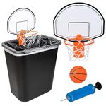 ArtCreativity Trash Can Basketball Set, Includes Clip-On Hoop with Backboard, Inflatable Ball and Pump, Fun Indoor Basketball Hoop for Kids, Office Toys for Adults, Great Birthday Gift Idea