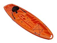 Rigid Sit On Top Kayak with Backrest & Bungee Cords (2.5M Single Person Kayaking) (Kayak With 2.12M Paddle & Trolley, Orange)