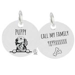 PAWPRO HANDMADE Customized Pet ID Tags: Engraved Personalized Collar Tags for Dogs, Cats, Puppies, and Horses - Classic Tag with Breed Face (Round Shape)