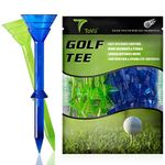 ToVii 3-1/4" Big Cup Plastic Golf Tees 40 Packï½Å“Excellent Durability and Stability Tees |Golf Plastic Tees Reduced Friction & Side Spin (Green/Blue)