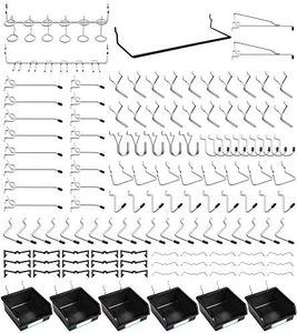 FRIMOONY Pegboard Hooks, with Bins, Peg Locks, for Organizing Various Tools, 188 PCS, 80 of Which are Locks
