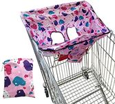 RoxNvm Shopping Cart Seat Cover for Baby, Refreshing and Breathable High Chair Cover for Baby, Portable Baby Trolley Seat Cover Suitable for Baby Summer Use(Pink Heart)