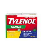 TYLENOL Sinus Extra Strength eZ Tabs, Relieves Sinus congestion and other Sinus symptoms, Daytime and Nighttime, Convenience Pack, 40ct