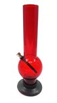 Metier 12 Inch Water Pipe Acrlic Bong Compact Durable Smoking Waterpipe Bong Portable Hookah Tall Large Bulb Acrylic Waterpipe Bong. (Transparent Red)