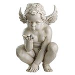 Design Toscano EU4360 Life's Mysteries Cherub Garden Statue, 38 cm, Polyresin, Antique Stone