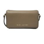 Marc Jacobs H107L01FA21 Groove Greige With Gold Hardware Pebbled Leather Women's Mini Shoulder Bag, Greige, Brown