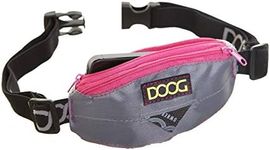 DOOG Hands Free Dog Bum Bag – Adjustable Dog Training Fanny Pack for Pet Training and Carries Pet Toys, Treats with Built-in Poop Bag Dispenser - Grey and Neon Pink