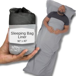 Cotton Sleeping Bag Liner Cold Weather Warm Weather XL Camping Travel, Breathable Cool Silky Sleeping Bag Liner Ultralight, Lightweight Sleep Sack, Travel Sheets, Adult Sleep Sack with Pillow Pocket