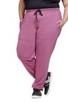 CUPID Women Plus Size Regular Fit Cotton Track Pants, Lower, Sports Trouser,Night Pants, Joggers for Lounge Wear n Daily Gym Wear for Ladies_Mauve_3XL