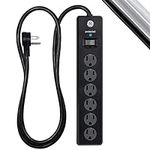 GE 6-Outlet Surge Protector, 4 Ft E