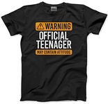 Warning Official Teenager - Kids T-Shirt - Teen 13 Years Old 13th Birthday 12-13 Years Black