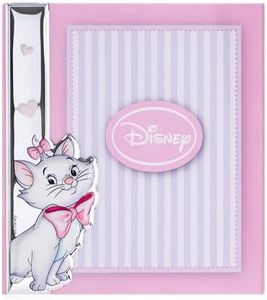 Disney Baby - Gli Aristogatti - Cornice per Foto in Argento da Tavolo o Comodino con Dettaglio 3D Gattina Minou per la Cameretta della Bambina perfetta come Idea Regalo Battesimo o Compleanno
