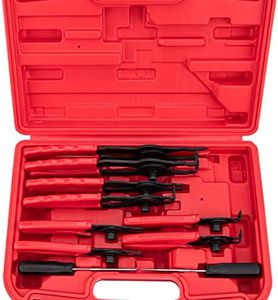 Snap Ring Plier Set Heavy Duty Long Reach Snap Ring Plier Set With Case 11pc Retaining Ring Pliers Set Mechanics Circlips Auto Tool Internal External Pliers for Car Trunk Motorcycle