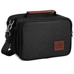 Umami Insulated Lunch Bag Women & Men, w/Adjustable Shoulder Strap & Water Bottle Pocket, Perfect-Size Adult Lunchbox Cooler Bag, Great for Work and Travel, Loncheras Lunch Box (Black)