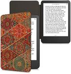 kwmobile Cork Case Compatible with Amazon Kindle (2022/2024) - Book Style Protective e-Reader Flip Cover Folio Case - Fractions Dark Pink/Red/Blue