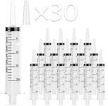 JOLLY PARTY 30 Pack 20mL Syringes, Plastic Syringes with Catheter Tip and Cap, Individually Sealed Feeding Syringe For Dogs, Measuring Syringe For Liquid, Scientific Labs, Refilling, Dispensing