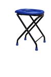 KBG Premium Imported Commode Stool with Lock Added Safety, Portable Toilet for Camping, Folding Commode Toilet Seat, Perfect for Camping, Hiking, Trips, Construction Sites and More (Blue)
