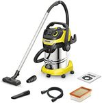 Kärcher Wet/Dry Vacuum Cleaner WD 6 P S V -30/6/22/T, blowing function, power: 1300 W, stainless steel tank: 30 l, suction hose: 2.2 m, with socket, tool hose & adapter, flat filter, nozzles