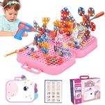 STEM Toys for 3 4 5 6 Year Old, Drill Toy for Kid,Construction Games with Toy Drill,Creative Engineering Building Kits,Kid Tool Set for Toddler Preschool,Educational Toys for Boy and Girl (Unicorn)