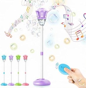 47" Adjustable Height Light Up Bubble Torch Garden Lamp Automatic Bubble Machine,Rechargeable Standing Bubble Blower with Lights and Music for Outdoor Garden Patio Wedding Party Event Decor (Purple)