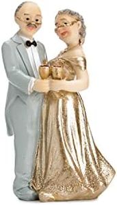 PartyDeco STATUINA Topper SPOSI 50 Anni Matrimonio Nozze Decorazione Torta Cake Anniversario, Multicolore, 12 cm