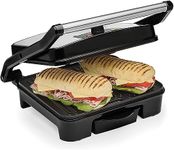 Andrew James Panini Press & Health Grill with Large Non-Stick Plates | Removable Drip Tray & Floating Hinge for Deep Fill Toasted Sandwiches | Low Fat Grilling and Healthy Cooking