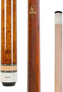 Aska Short Kids Cue LCS, Canadian Hard Rock Maple Billiard Pool Cue Stick, Brown 52 inches, Wrapless