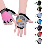 CubePlug Kids Boy Girl Cycling Climing Half Finger Gloves GEL Padded BMX Bike Fingerless [SPI1]