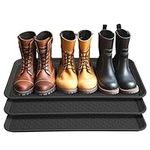 Navaris Set of 3 Shoe Drip Trays - Multi-Purpose Boot Tray for Rain Boots, Winter Boots, Wellies - For Indoor and Outdoor Use in All Seasons - XL