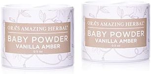 Ora's Amazing Herbal, Talc Free Baby Powder, Cornstarch Free Clay Based Powder, Real Vanilla Amber Natural Scent, (Pack of 2 Travel Size 0.5 oz)