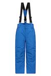 Mountain Warehouse Raptor Kids Snow Pants - Snowproof Boys Ski Trousers, Detachable Braces Bottoms - Ideal for Winter Skiing Holidays & Snowboarding Cobalt Kids Size 3-4 Years