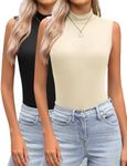 Zeagoo Womens Mock Turtleneck Tank Tops 2024 Slim Fitted Sleeveless Top Stretchy Basic Casual Layer Tee Shirts