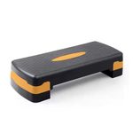 KARAN KING Fitness Stepper for Home & Gym, Cardio, Weights, Yoga, Workout – Adjustable 2 Step Level Heights (10,15 cm) – Perfect Equipment Accessory Set for Fitness Routines (Orange)