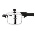 Bergner Trimax Triply Stainless Steel 6.5 L Outer Lid Pressure Cooker, Triply Bottom, For Healthy Cooking, Mirror Finish, Easy To Clean, Durable, Induction Bottom and Gas Ready - Silver