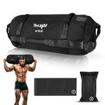 Yes4All Sandbags for Working Out, Adjustable Sand bags for Weight Training with Handles - Black M -