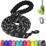 Joytale 6/5/4 FT Leashes for Small Medium Breed Dogs, Heavy Duty Nylon Braided Rope Dog Leash, Comfortable Padded Handle Strong Leashes with Poop Bags and Dispenser