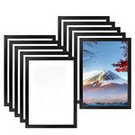 10PCS A4 Magnetic Photo Frames, Self Adhesive Magnetic Picture Frame, Magnetic Poster Frame Magnetic A4 Paper Display Frame for Paintings, Photos, Notices, Certificate, Poster(Black)